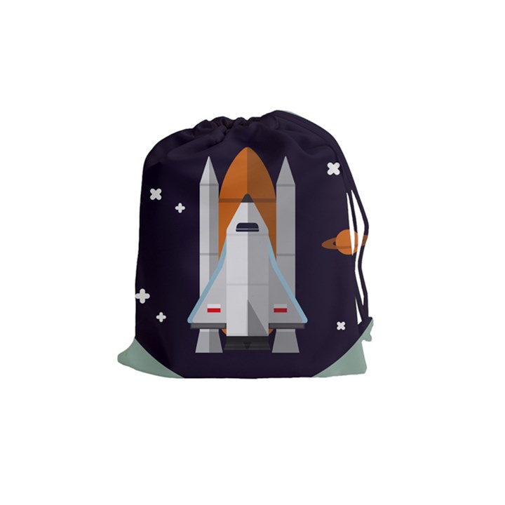 Rocket Space Universe Spaceship Drawstring Pouch (Medium)