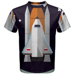 Rocket Space Universe Spaceship Men s Cotton Tee