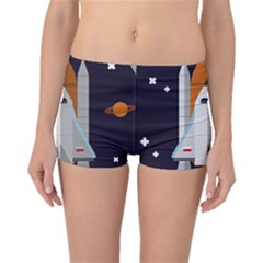 Rocket Space Universe Spaceship Boyleg Bikini Bottoms by Pakrebo