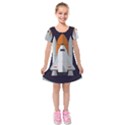 Rocket Space Universe Spaceship Kids  Short Sleeve Velvet Dress View1