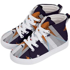 Rocket Space Universe Spaceship Kids  Hi-Top Skate Sneakers