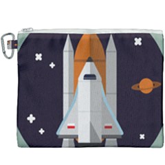 Rocket Space Universe Spaceship Canvas Cosmetic Bag (xxxl) by Pakrebo