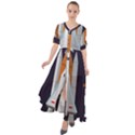 Rocket Space Universe Spaceship Waist Tie Boho Maxi Dress View1