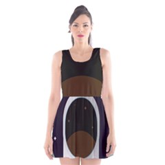 Astronaut Space Astronomy Universe Scoop Neck Skater Dress by Pakrebo