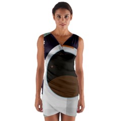 Astronaut Space Astronomy Universe Wrap Front Bodycon Dress by Pakrebo