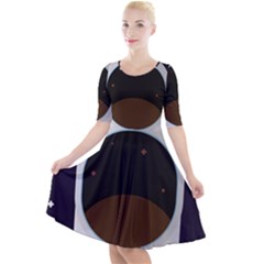 Astronaut Space Astronomy Universe Quarter Sleeve A-line Dress by Pakrebo