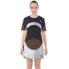 Astronaut Space Astronomy Universe Sixties Short Sleeve Mini Dress by Pakrebo