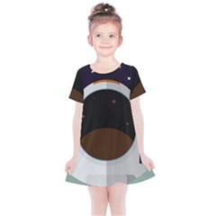 Astronaut Space Astronomy Universe Kids  Simple Cotton Dress by Pakrebo