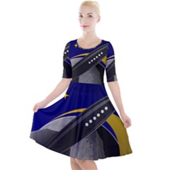 Science Fiction Sci Fi Sci Fi Logo Quarter Sleeve A-line Dress by Pakrebo