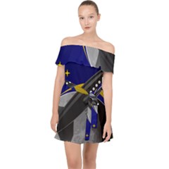 Science Fiction Sci Fi Sci Fi Logo Off Shoulder Chiffon Dress by Pakrebo