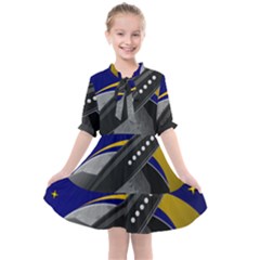 Science Fiction Sci Fi Sci Fi Logo Kids  All Frills Chiffon Dress by Pakrebo