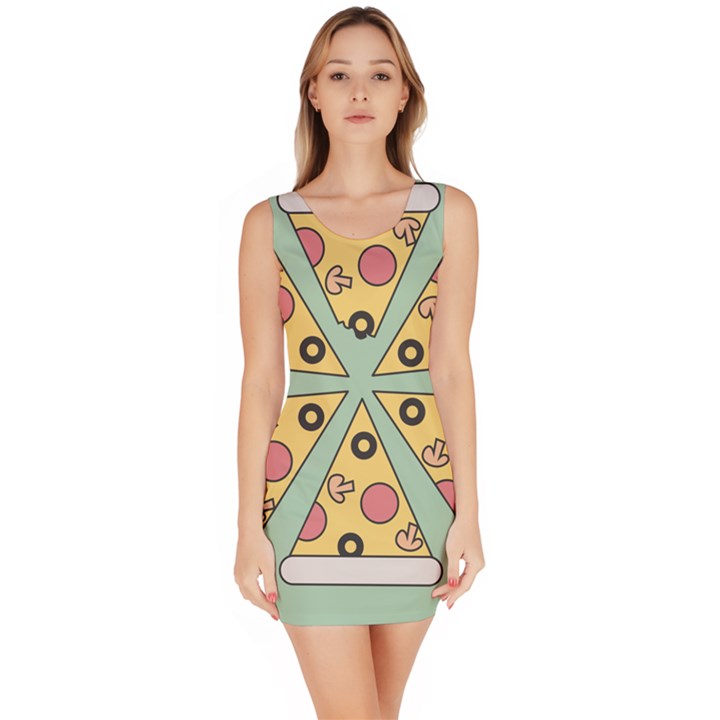 Pizza Slice Food Italian Bodycon Dress