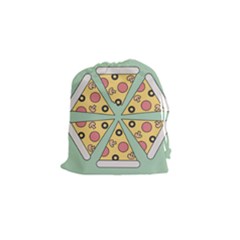 Pizza Slice Food Italian Drawstring Pouch (small) by Pakrebo