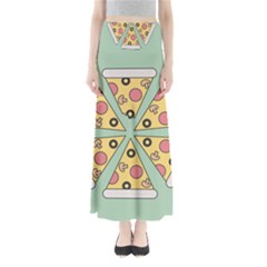 Pizza Slice Food Italian Full Length Maxi Skirt by Pakrebo