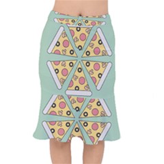 Pizza Slice Food Italian Short Mermaid Skirt by Pakrebo