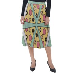 Pizza Slice Food Italian Classic Velour Midi Skirt  by Pakrebo