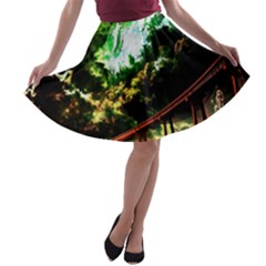 Science Fiction Forward Futuristic A-line Skater Skirt by Pakrebo