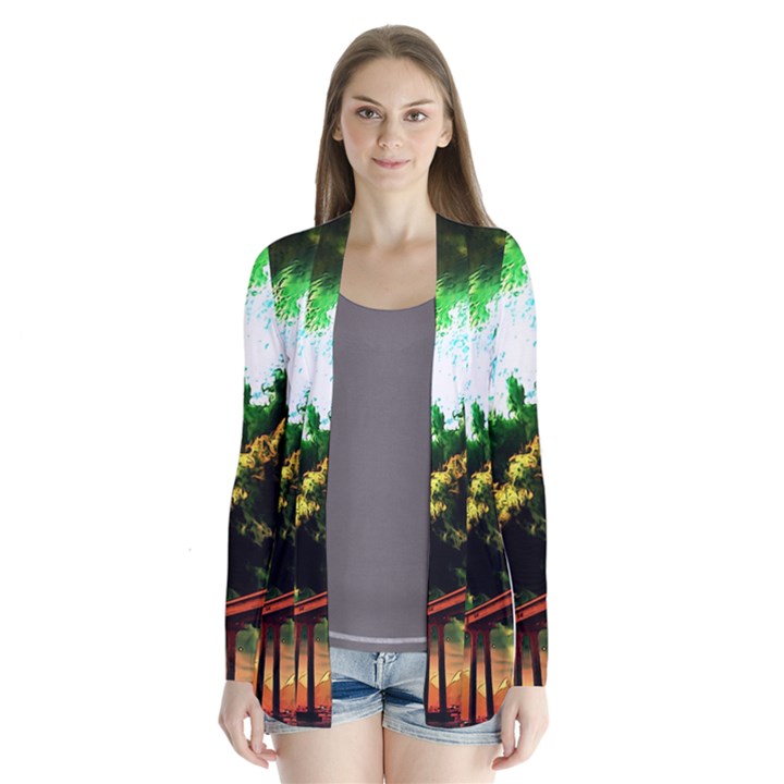 Science Fiction Forward Futuristic Drape Collar Cardigan