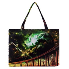 Science Fiction Forward Futuristic Zipper Medium Tote Bag by Pakrebo