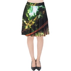 Science Fiction Forward Futuristic Velvet High Waist Skirt by Pakrebo