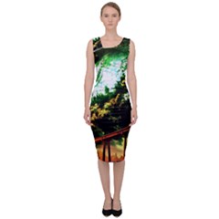 Science Fiction Forward Futuristic Sleeveless Pencil Dress by Pakrebo