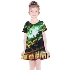 Science Fiction Forward Futuristic Kids  Simple Cotton Dress by Pakrebo