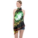 Science Fiction Forward Futuristic Halter Asymmetric Satin Top View1