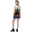 Science Fiction Forward Futuristic Halter Asymmetric Satin Top View2