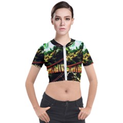 Science Fiction Forward Futuristic Short Sleeve Cropped Jacket