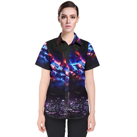 Science Fiction Sci Fi Forward Women s Short Sleeve Shirt by Pakrebo