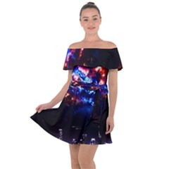 Science Fiction Sci Fi Forward Off Shoulder Velour Dress