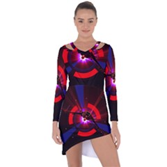 Science Fiction Cover Adventure Asymmetric Cut-out Shift Dress by Pakrebo