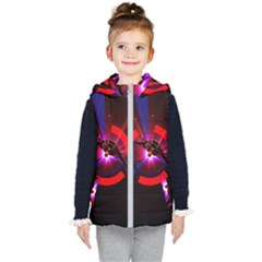 Science Fiction Cover Adventure Kids  Hooded Puffer Vest by Pakrebo