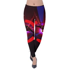 Science Fiction Cover Adventure Velvet Leggings by Pakrebo