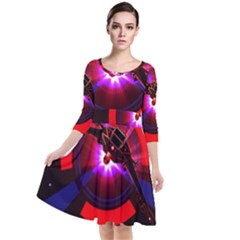 Science Fiction Cover Adventure Quarter Sleeve Waist Band Dress