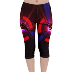 Science Fiction Cover Adventure Velvet Capri Leggings 