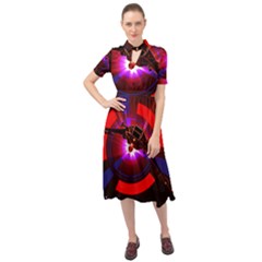 Science Fiction Cover Adventure Keyhole Neckline Chiffon Dress