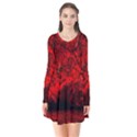 Planet Hell Hell Mystical Fantasy Long Sleeve V-neck Flare Dress View1