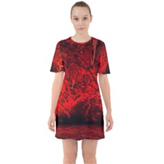 Planet Hell Hell Mystical Fantasy Sixties Short Sleeve Mini Dress by Pakrebo