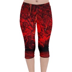 Planet Hell Hell Mystical Fantasy Velvet Capri Leggings 