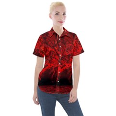 Planet Hell Hell Mystical Fantasy Women s Short Sleeve Pocket Shirt