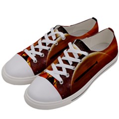 Science Fiction Digital Illustration Women s Low Top Canvas Sneakers