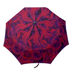 Roses Red Purple Flowers Pretty Folding Umbrellas by Pakrebo