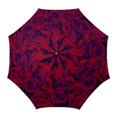 Roses Red Purple Flowers Pretty Golf Umbrellas by Pakrebo