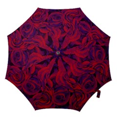 Roses Red Purple Flowers Pretty Hook Handle Umbrellas (medium) by Pakrebo