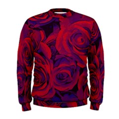 Roses Red Purple Flowers Pretty Men s Sweatshirt by Pakrebo