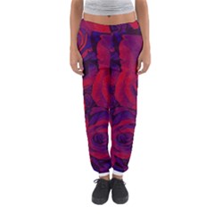 Roses Red Purple Flowers Pretty Women s Jogger Sweatpants by Pakrebo