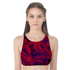 Roses Red Purple Flowers Pretty Tank Bikini Top by Pakrebo