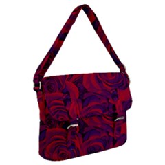 Roses Red Purple Flowers Pretty Buckle Messenger Bag by Pakrebo