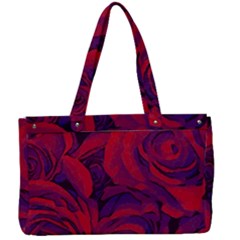 Roses Red Purple Flowers Pretty Canvas Work Bag by Pakrebo